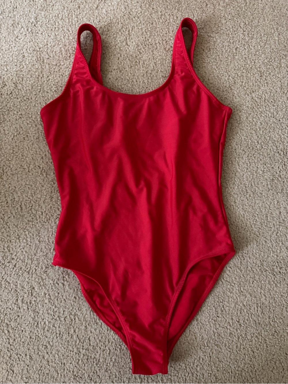 American Eagle Outfitters Red Scoop Neck One-Piece Swimsuit